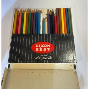 Vintage DIXON BEST Color Pencils Heavy Crayon Leads 24 Colors No. 110 ~ USED